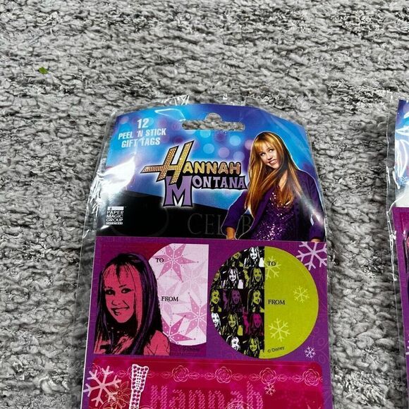 Disney Hannah Montana Stickers Gift Tags Peel N' Stick Christmas Miley Cyrus (2) - Picture 2 of 3